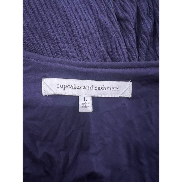 Cupcakes & Cashmere Purple Sleeveless Ribbed Knit Dress W/Front Tie Detail L - Picture 5 of 9